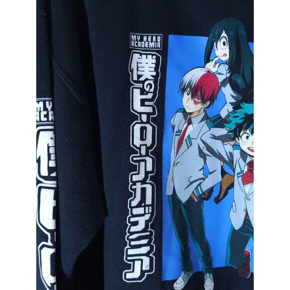 My Hero Academia Hoodie Black With Character Anime Pullover Sweatshirt Unisex Si - Picture 10 of 10